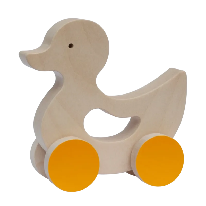 Jouet à pousser, jouet à tirer, jouet en bois - Canard - FAB-FABRIK