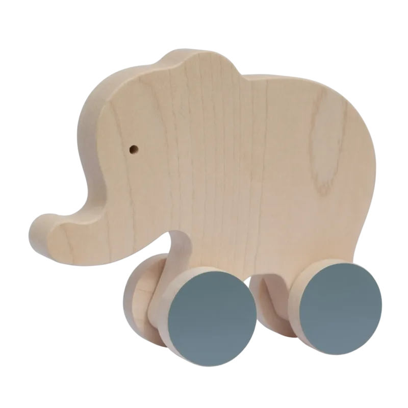 Jouet à pousser, jouet à tirer, jouet en bois - Eléphant - FAB-FABRIK