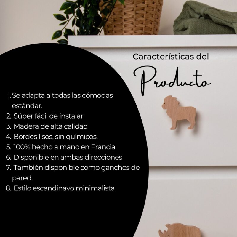 Tirador de cajón animales africanos - Imagen 2