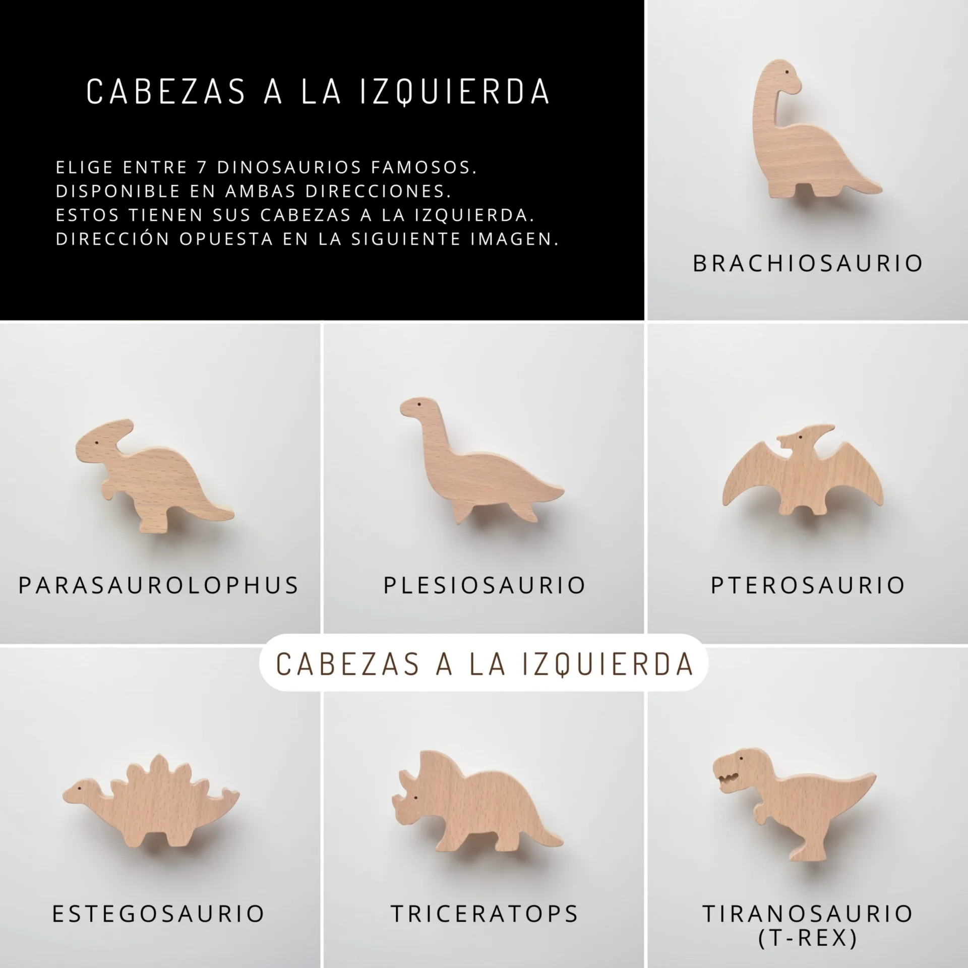Pomos de madera con forma de dinosaurio para habitación infantil - Listado de modelos - FAB-FABRIK