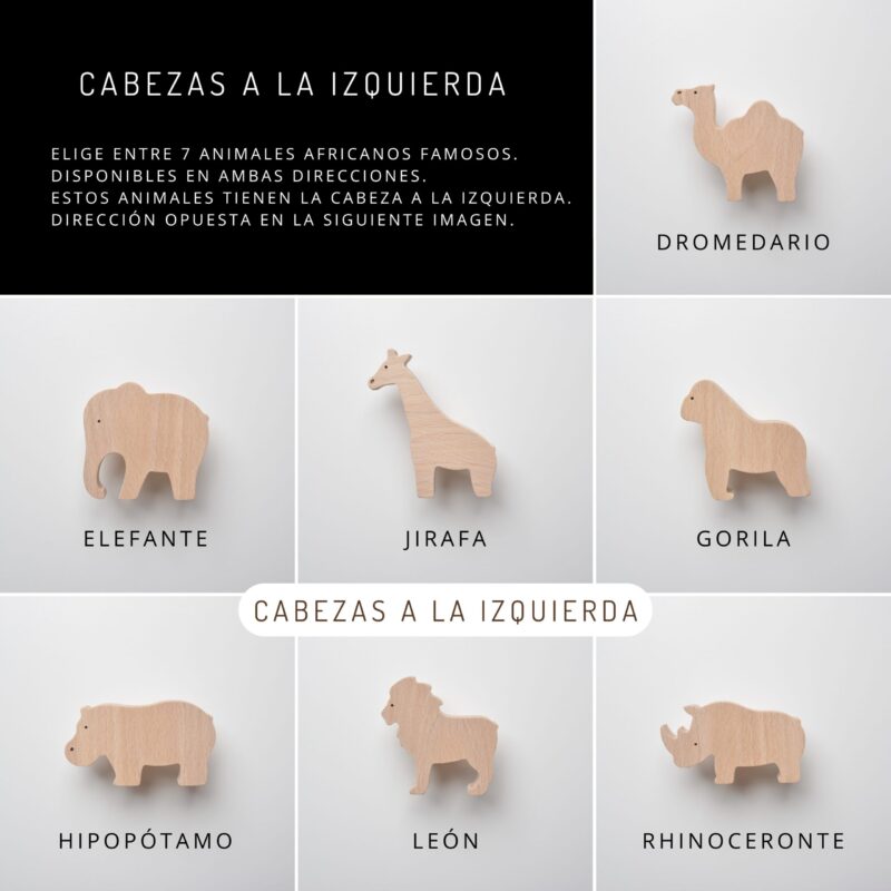 Tirador de cajón animales africanos - Imagen 3