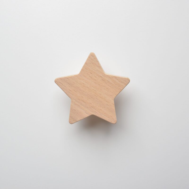 bouton de meuble forme Etoile, en bois, pour chambre d'enfant, thème ciel - FAB-FABRIK