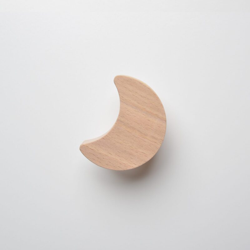 bouton de meuble forme Lune, en bois, pour chambre d'enfant, thème ciel - FAB-FABRIK