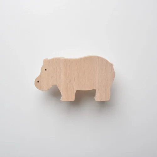 Patère Hippopotame - Animaux d'Afrique, safari, jungle - Patère pour enfant en bois - petit modèle - FAB-FABRIK