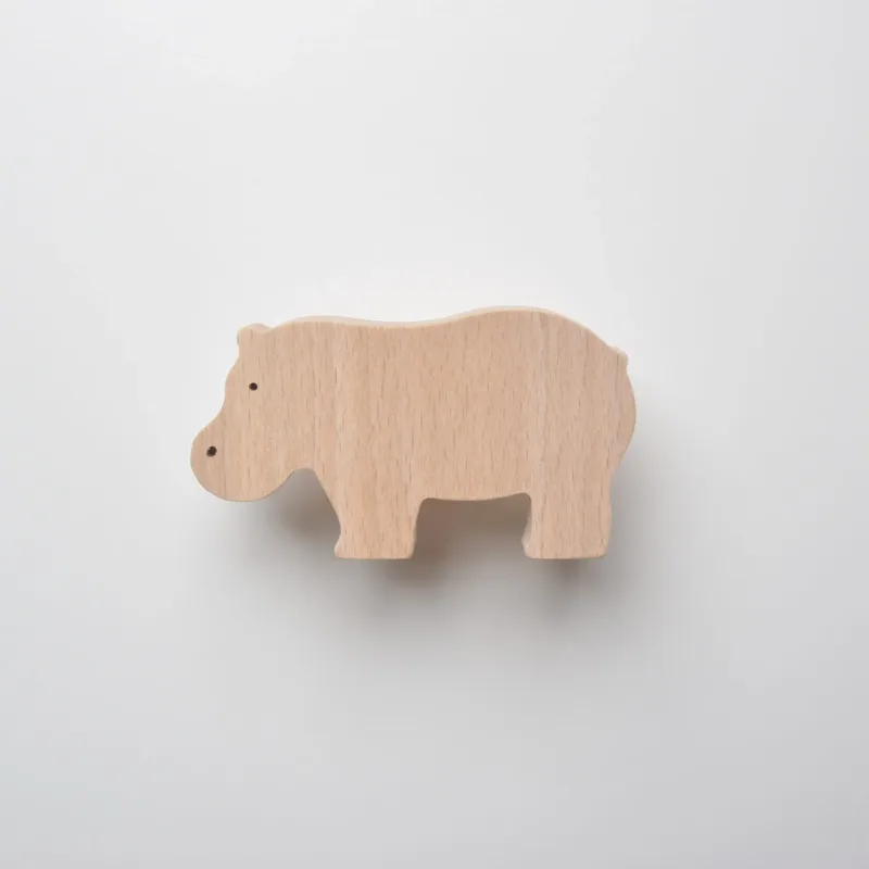 Patère Hippopotame - Animaux d'Afrique, safari, jungle - Patère pour enfant en bois - petit modèle - FAB-FABRIK