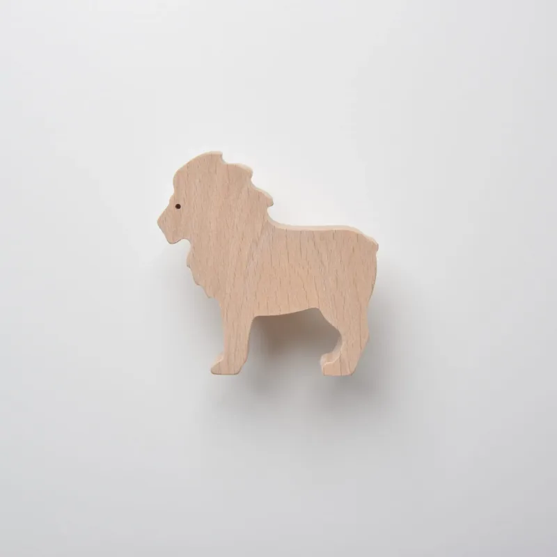 Patère Lion - Animaux d'Afrique, safari, jungle - Patère pour enfant en bois - petit modèle - FAB-FABRIK