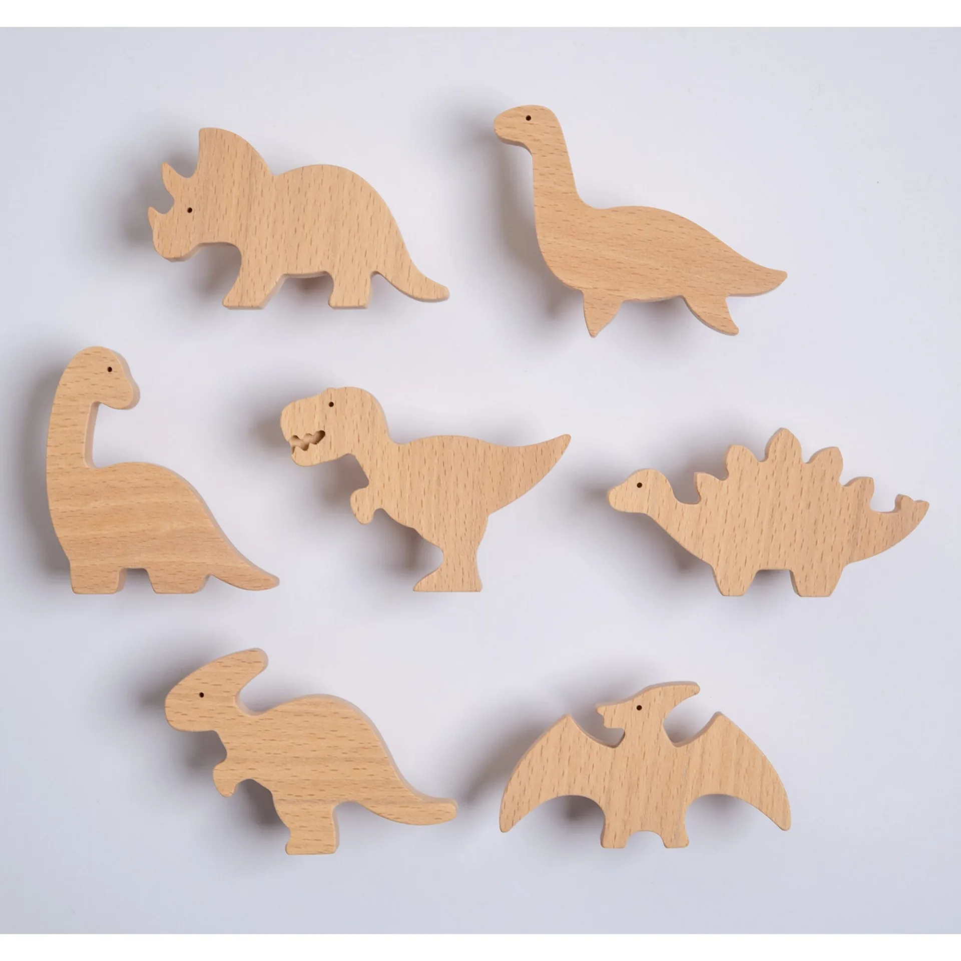 Patères dinosaures - Patère pour enfant en bois - petit modèle - FAB-FABRIK